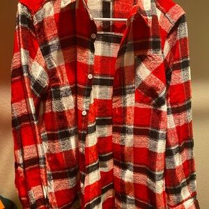 An Authentic Plaid medium long sleeve red plaid!